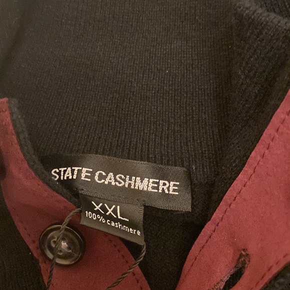 State Cashmere Men’s Button Up Mock Neck Sweater NWT Sz XL 100% Pure cashmere - Picture 11 of 12